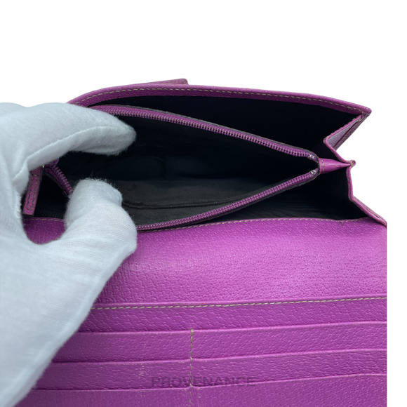 🔴 Gucci GG Canvas Long Wallet - Fuchsia - Picture 8 of 10